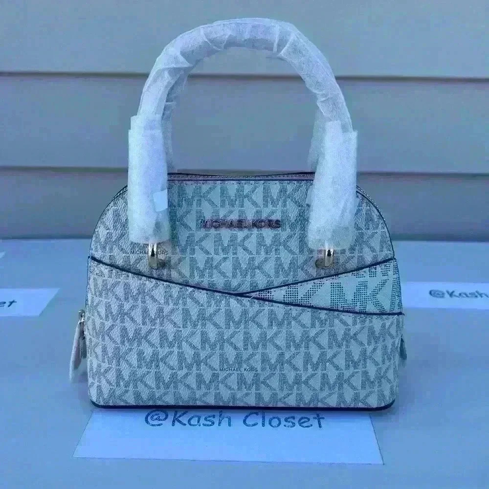 Michael Kors Dome Satchel XS Crossbody Jet Set MK Logo Signature Powder Blush